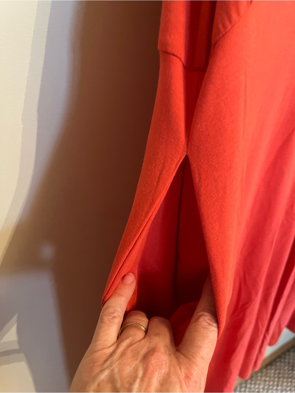 Sleeveless stretchy Orange Midi Dress with pockets - Smash + Tess - Picture 7 of 7